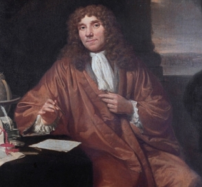 Retrato do microbiologista Antoni van Leeuwenhoek