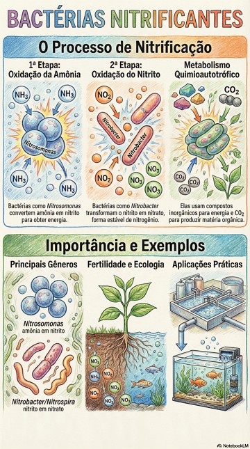 Infográfico sobre bactérias nitrificantes Infográfico sobre bactérias nitrificantes