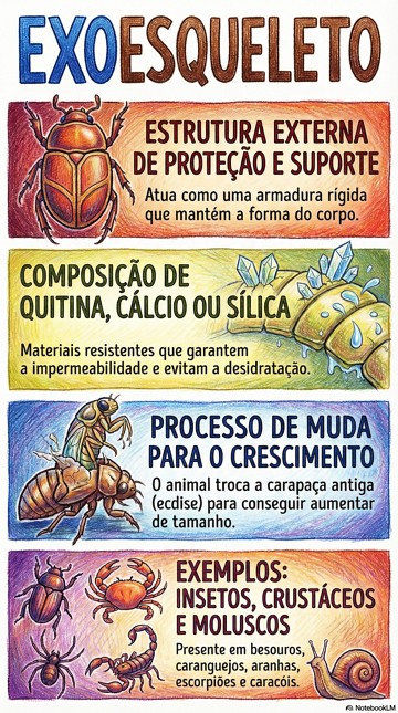 Exoesqueleto Infográfico sobre características do exoesqueleto de animais