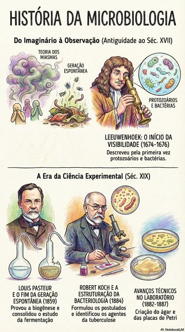 Infogr&aacute;fico sobre os principais momentos da hist&oacute;ria da Microbiologia