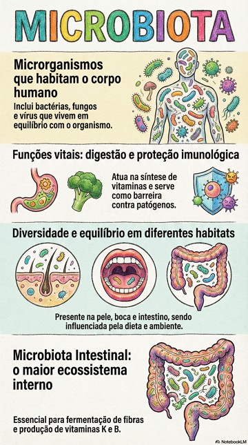 Infogr&aacute;fico com resumo sobre Microbiota