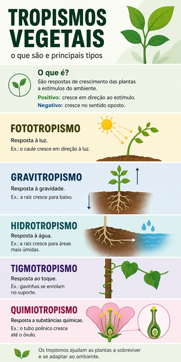 Infográfico sobre Tropismos Vegetais Infográfico sobre Tropismos Vegetais
