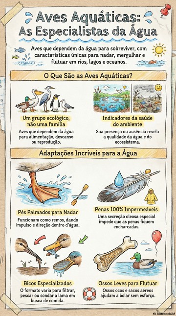 Infogr&aacute;fico sobre as Aves aqu&aacute;ticas