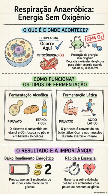 Infogr&aacute;fico sobre a respira&ccedil;&atilde;o anaer&oacute;bica