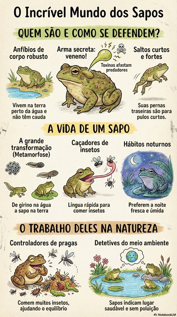 Infogr&aacute;fico sobre as caracter&iacute;sticas dos sapos